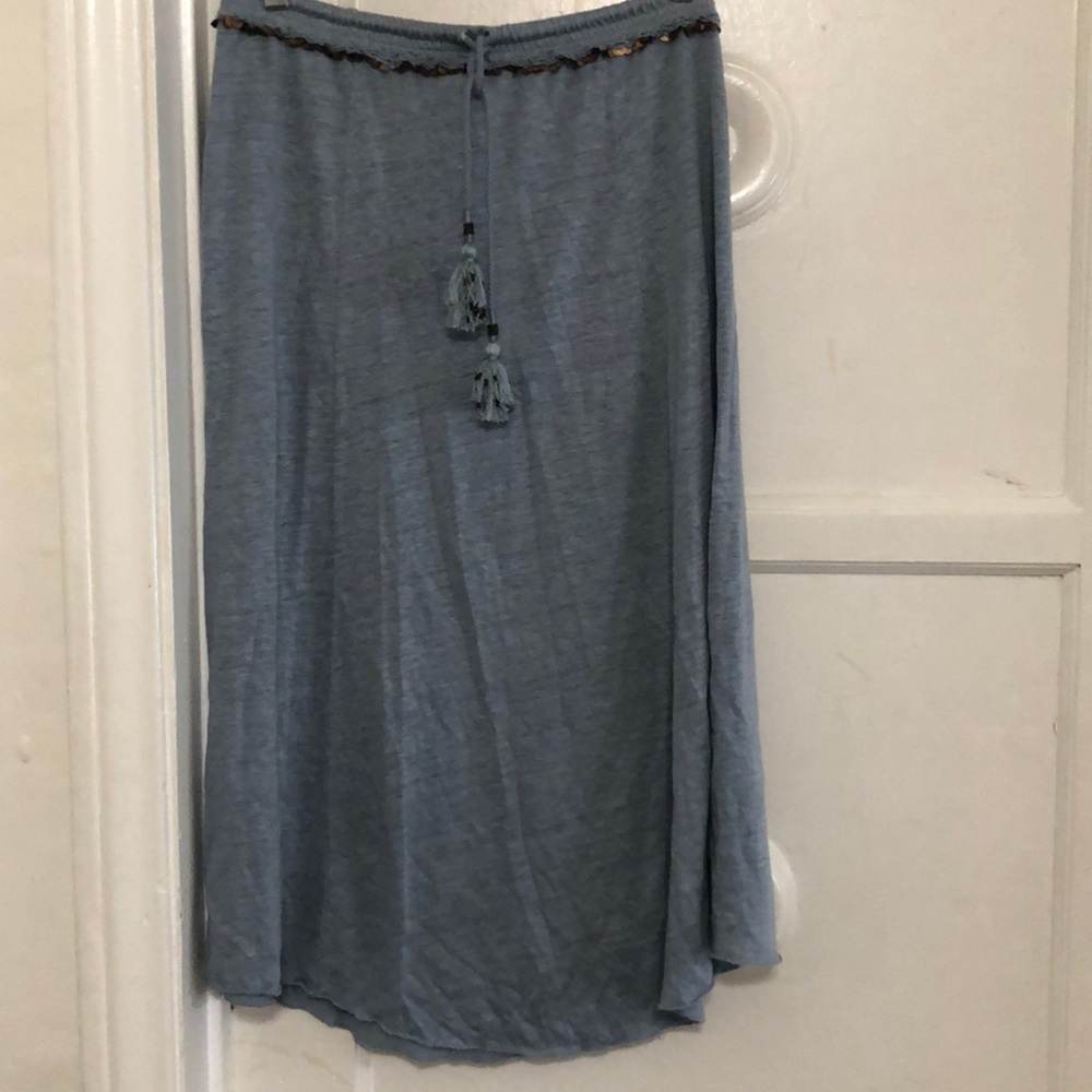 Calypso St. Barth blue linen drawstring skirt S